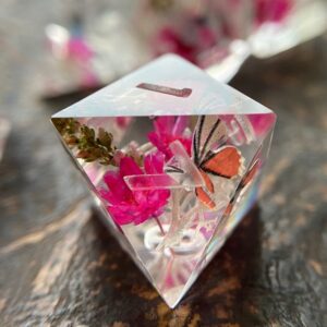 8 sided dice d8 with butterfly