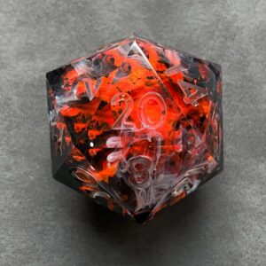 Giant dnd dice with volcano